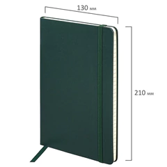 Блокнот А5 (130&times;210 мм), BRAUBERG ULTRA, балакрон, 80 г/<wbr/>м<sup>2</sup>, 96 л., линия, темно-зеленый, 113047