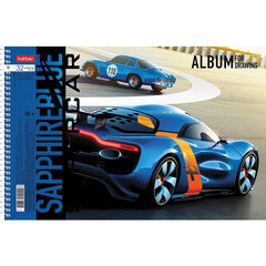 Альбом для рисования А4 32 л., спираль, обложка картон, HATBER, 205х290 мм, "BLUEsupercar" (5 видов), 067365