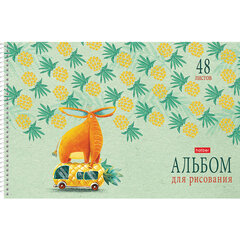 Альбом для рисования А4 48 л., спираль, обложка картон, HATBER, 205х290 мм, "Счастливчики" (4 вида), 067355