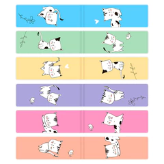 Закладки для книг МАГНИТНЫЕ, &laquo;CATS&raquo;, набор 6 шт., 60&times;20 мм, BRAUBERG, 113159