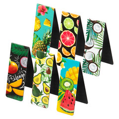 Закладки для книг МАГНИТНЫЕ, &laquo;FRUITS&raquo;, набор 6 шт., 60&times;20 мм, BRAUBERG, 113160