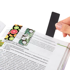 Закладки для книг МАГНИТНЫЕ, &laquo;FRUITS&raquo;, набор 6 шт., 60&times;20 мм, BRAUBERG, 113160