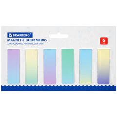Закладки для книг МАГНИТНЫЕ, &laquo;GRADIENT&raquo;, набор 12 шт., 60&times;20 мм, BRAUBERG, 113170