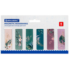 Закладки для книг МАГНИТНЫЕ, &laquo;TROPICS&raquo;, набор 12 шт., 60&times;20 мм, BRAUBERG, 113172