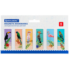 Закладки для книг МАГНИТНЫЕ, &laquo;TROPICS&raquo;, набор 12 шт., 60&times;20 мм, BRAUBERG, 113172