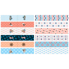 Закладки для книг МАГНИТНЫЕ, &laquo;SEA&raquo;, набор 12 шт., 60&times;20 мм, BRAUBERG, 113174