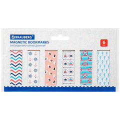Закладки для книг МАГНИТНЫЕ, &laquo;SEA&raquo;, набор 12 шт., 60&times;20 мм, BRAUBERG, 113174