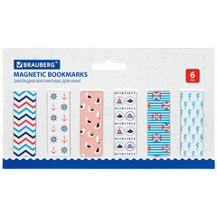 Закладки для книг МАГНИТНЫЕ, &laquo;SEA&raquo;, набор 12 шт., 60&times;20 мм, BRAUBERG, 113174