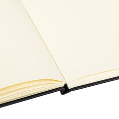 Скетчбук, слоновая кость 140 г/<wbr/>м<sup>2</sup> 200&times;200 мм, 80 л., КОЖЗАМ, резинка, BRAUBERG ART CLASSIC, черный, 113196