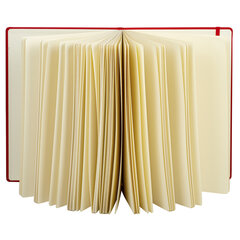 Скетчбук, слоновая кость 140 г/<wbr/>м<sup>2</sup> 210&times;297 мм, 80 л., КОЖЗАМ, резинка, BRAUBERG ART CLASSIC, красный, 113199