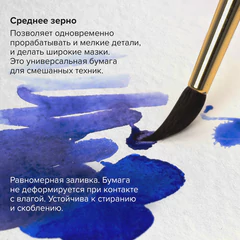 Альбом для акварели, бумага 300 г/м2, 270х390 мм, среднее зерно, 16 листов, гребень, BRAUBERG ART PREMIERE, 113213