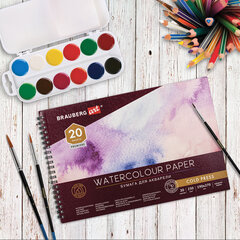 Альбом для акварели, бумага 230 г/<wbr/>м<sup>2</sup>, 190&times;270 мм, среднее зерно, 20 листов, гребень, BRAUBERG ART PREMIERE, 113215