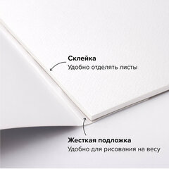 Альбом для акварели ХЛОПОК 30%, 300 г/<wbr/>м<sup>2</sup>, 190&times;270 мм, среднее зерно, 20 листов, склейка, BRAUBERG ART, 113219