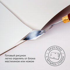 Папка для акварели/<wbr/>планшет, 300 г/<wbr/>м<sup>2</sup>, 270&times;390 мм, склейка, среднее зерно, 20 л., BRAUBERG ART PREMIERE, 113248