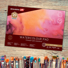 Папка для акварели/<wbr/>планшет, 300 г/<wbr/>м<sup>2</sup>, 270&times;390 мм, склейка, мелкое зерно, 20 л., BRAUBERG ART PREMIERE, 113249
