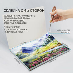 Папка для акварели/<wbr/>планшет, 300 г/<wbr/>м<sup>2</sup>, 270&times;390 мм, склейка, крупное зерно, 20 л., BRAUBERG ART PREMIERE, 113250