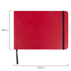 Скетчбук для акварели, 200 г/<wbr/>м<sup>2</sup>, 148&times;210 мм, среднее зерно, 40 л., КОЖЗАМ, резинка, BRAUBERG ART PREMIERE, 113265