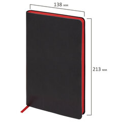 Ежедневник недатированный А5 138&times;213 мм BRAUBERG &laquo;Metropolis Mix&raquo;, под кожу, 136 л., черный, 113294