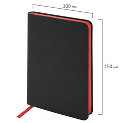 Ежедневник недатированный МАЛЫЙ 100&times;150 мм А6 BRAUBERG &laquo;Metropolis Mix&raquo;, под кожу, 136 л., черный, 113306