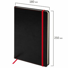 Блокнот БОЛЬШОЙ ФОРМАТ (180&times;250 мм) B5, BRAUBERG &laquo;Office&raquo;, под кожу 80 л., клетка, черный, 113309