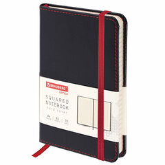 Блокнот МАЛЫЙ ФОРМАТ (100&times;150 мм) А6, BRAUBERG &laquo;Office&raquo;, под кожу, 80 л., клетка, черный, 113325