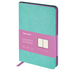 Блокнот МАЛЫЙ ФОРМАТ (100&times;150 мм) А6, BRAUBERG &laquo;Metropolis Mix&raquo;, под кожу, 80 л., клетка, мятный, 113330