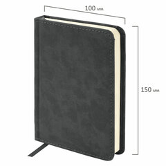 Ежедневник недатированный МАЛЫЙ 100&times;150 мм А6 BRAUBERG &laquo;Status&raquo;, под кожу, 160 л., черный, 113366