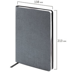 Ежедневник недатированный А5 138&times;213 мм BRAUBERG &laquo;Metallic&raquo;, под кожу, 136 л., гибкий, графитовый, 113375
