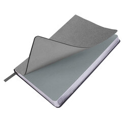 Ежедневник недатированный А5 138&times;213 мм BRAUBERG &laquo;Metallic&raquo;, под кожу, 136 л., гибкий, серебряный, 113377