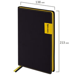 Ежедневник недатированный А5 (138&times;213 мм), BRAUBERG &laquo;AIM&raquo;, под кожу, 136 л., черный, 113421