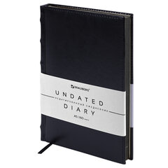 Ежедневник недатированный А5 138&times;213 мм BRAUBERG &laquo;FLAME&raquo;, под кожу, 160 л., черный, черный срез, 113429