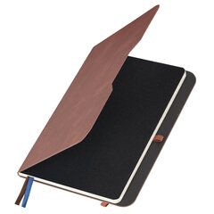 Блокнот А5 (162&times;218 мм), BRAUBERG &laquo;NOTE&raquo;, под кожу софт-тач, с резинкой, 80 л., клетка, коричневый, 113436