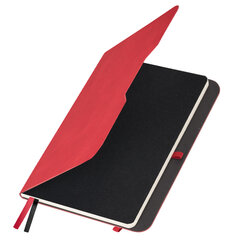 Блокнот А5 (162&times;218 мм), BRAUBERG &laquo;NOTE&raquo;, под кожу софт-тач, с резинкой, 80 л., клетка, красный, 113439