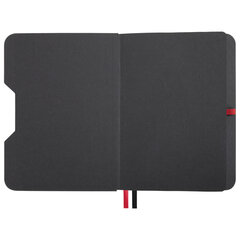 Блокнот А5 (162&times;218 мм), BRAUBERG &laquo;NOTE&raquo;, под кожу софт-тач, с резинкой, 80 л., клетка, красный, 113439