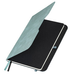 Блокнот А5 (162&times;218 мм), BRAUBERG &laquo;NOTE&raquo;, под кожу софт-тач, с резинкой, 80 л., клетка, светло-серый, 113441