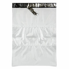 Курьер-пакеты ПОЛИЭТИЛЕН (408&times;515+40 мм), белые, с карманом для сопроводительной документации, КОМПЛЕКТ 50 шт., 113496