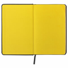 Ежедневник недатированный А5 138&times;213 мм BRAUBERG &laquo;Rainbow&raquo;, под кожу, 136 л., черный/<wbr/>желтый, 113497