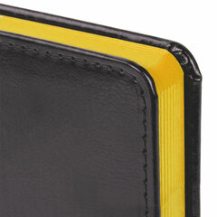 Ежедневник недатированный А5 138&times;213 мм BRAUBERG &laquo;Rainbow&raquo;, под кожу, 136 л., черный/<wbr/>желтый, 113497