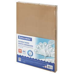 Картон белый А4 МЕЛОВАННЫЙ (белый оборот), 50 листов, в коробке, BRAUBERG, 210&times;297 мм, 113562