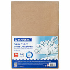 Картон белый А4 МЕЛОВАННЫЙ (белый оборот), 50 листов, в коробке, BRAUBERG, 210&times;297 мм, 113562