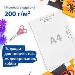 Картон белый А4 МЕЛОВАННЫЙ (белый оборот), 50 листов, в коробке, BRAUBERG, 210х297 мм, 113562