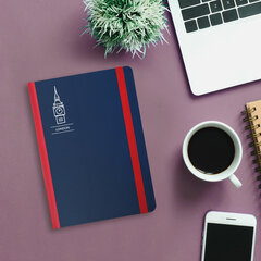 Блокнот с резинкой в клетку 96 л., А5 (145&times;203 мм), твердая обложка, BRAUBERG, &laquo;London&raquo;, 113720