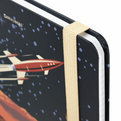 Блокнот с резинкой в клетку 96 л., А5 (145&times;203 мм), твердая обложка, BRAUBERG, &laquo;SpaceX&raquo;, 113724