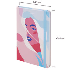 Блокнот с резинкой в точку 96 л., А5, 145&times;203 мм, твердая обложка, BRAUBERG, &laquo;Sensitive&raquo;, 113726