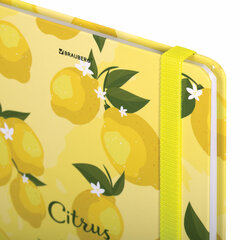 Блокнот с резинкой без линовки 96 л., А5 (145&times;203 мм), твердая обложка, BRAUBERG, &laquo;Lemons&raquo;, 113727