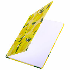 Блокнот с резинкой без линовки 96 л., А5 (145&times;203 мм), твердая обложка, BRAUBERG, &laquo;Lemons&raquo;, 113727