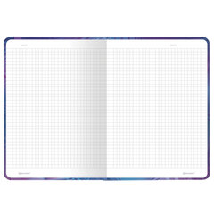 Блокнот с резинкой в клетку 96 л., А5 (145&times;203 мм), твердая обложка с фольгой, BRAUBERG, &laquo;Glow&raquo;, 113729