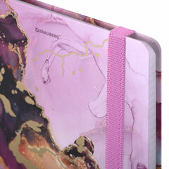 Блокнот с резинкой в клетку 96 л., А5 (145&times;203 мм), твердая обложка с фольгой, BRAUBERG, &laquo;Мрамор&raquo;, 113731