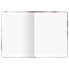 Блокнот с резинкой в клетку 96 л., А5 (145&times;203 мм), твердая обложка с фольгой, BRAUBERG, &laquo;Мрамор&raquo;, 113731