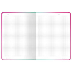 Блокнот с резинкой в клетку 96 л., А5 (145&times;203 мм), твердая обложка с фольгой, BRAUBERG, &laquo;Градиент&raquo;, 113732